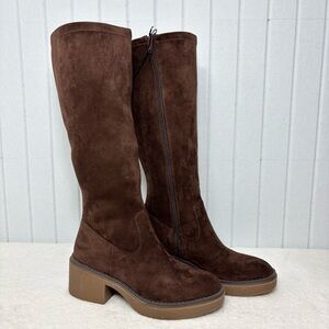 White Mountain Marcella‎ Tall Shaft Block Heel Boot Chocolate Boots